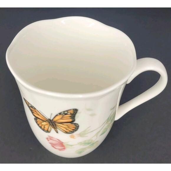 Lenox Butterfly Meadow Monarch Coffee Mug Tea Cup Spring Flowers Butterflies - Picture 4 of 6